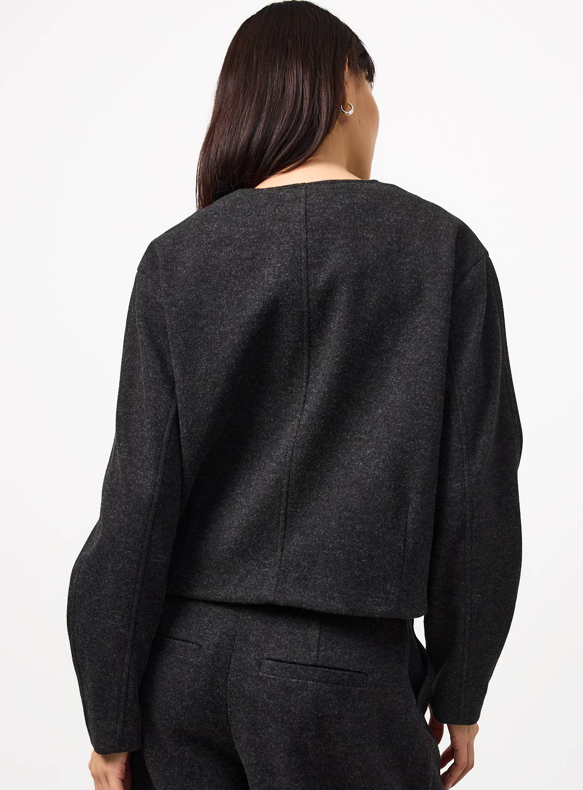  Grey Ponte Collarless Jacket 24 - Image 4