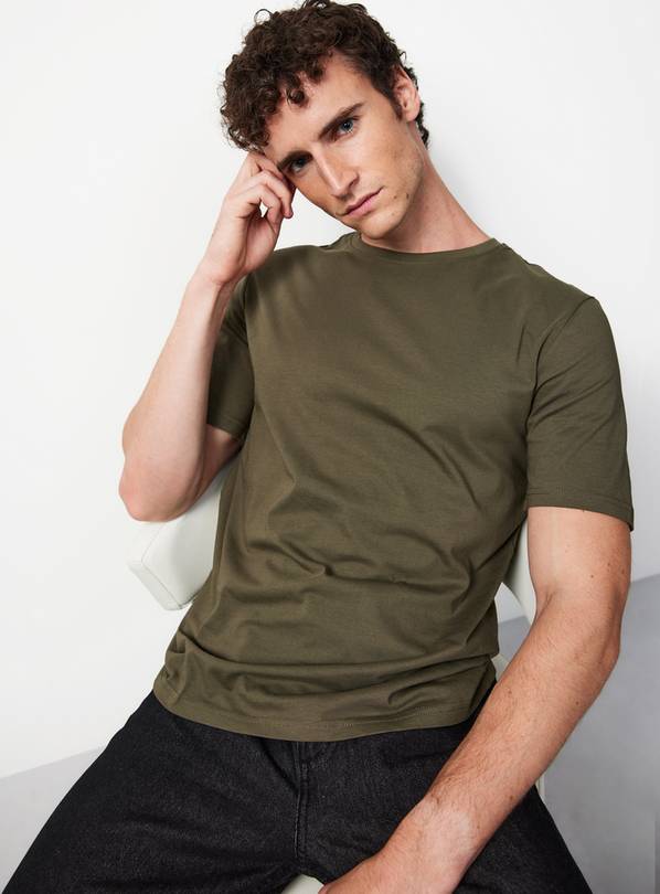 Khaki Regular Fit Short Sleeve T-Shirt XL