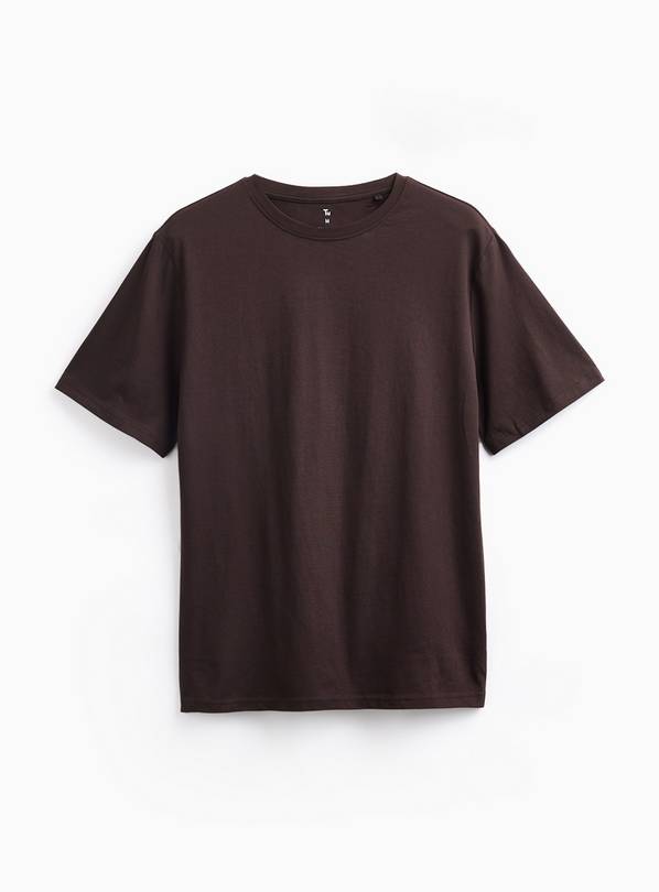Brown Cotton Regular Fit Crew Neck T-Shirt XXXXL