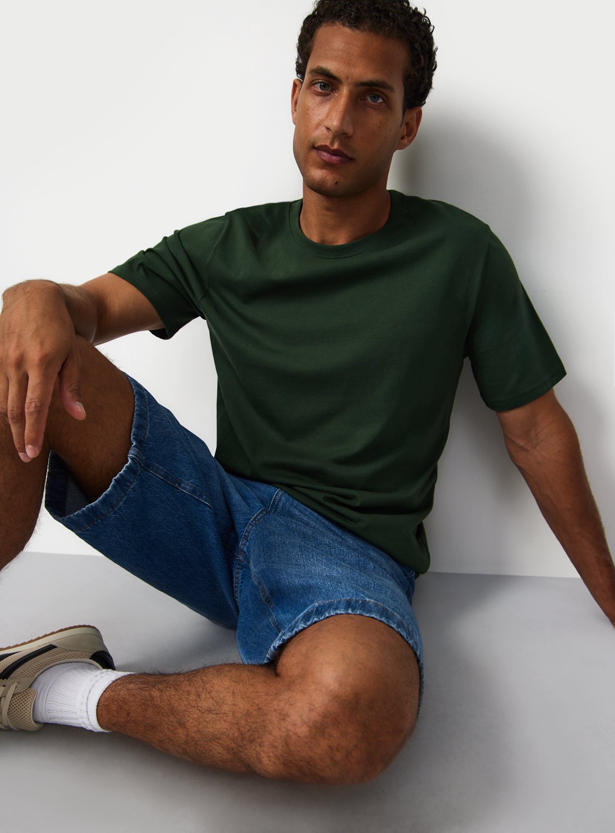 Khaki Pure Cotton Regular Fit T-Shirt L - Image 1 thumbnail