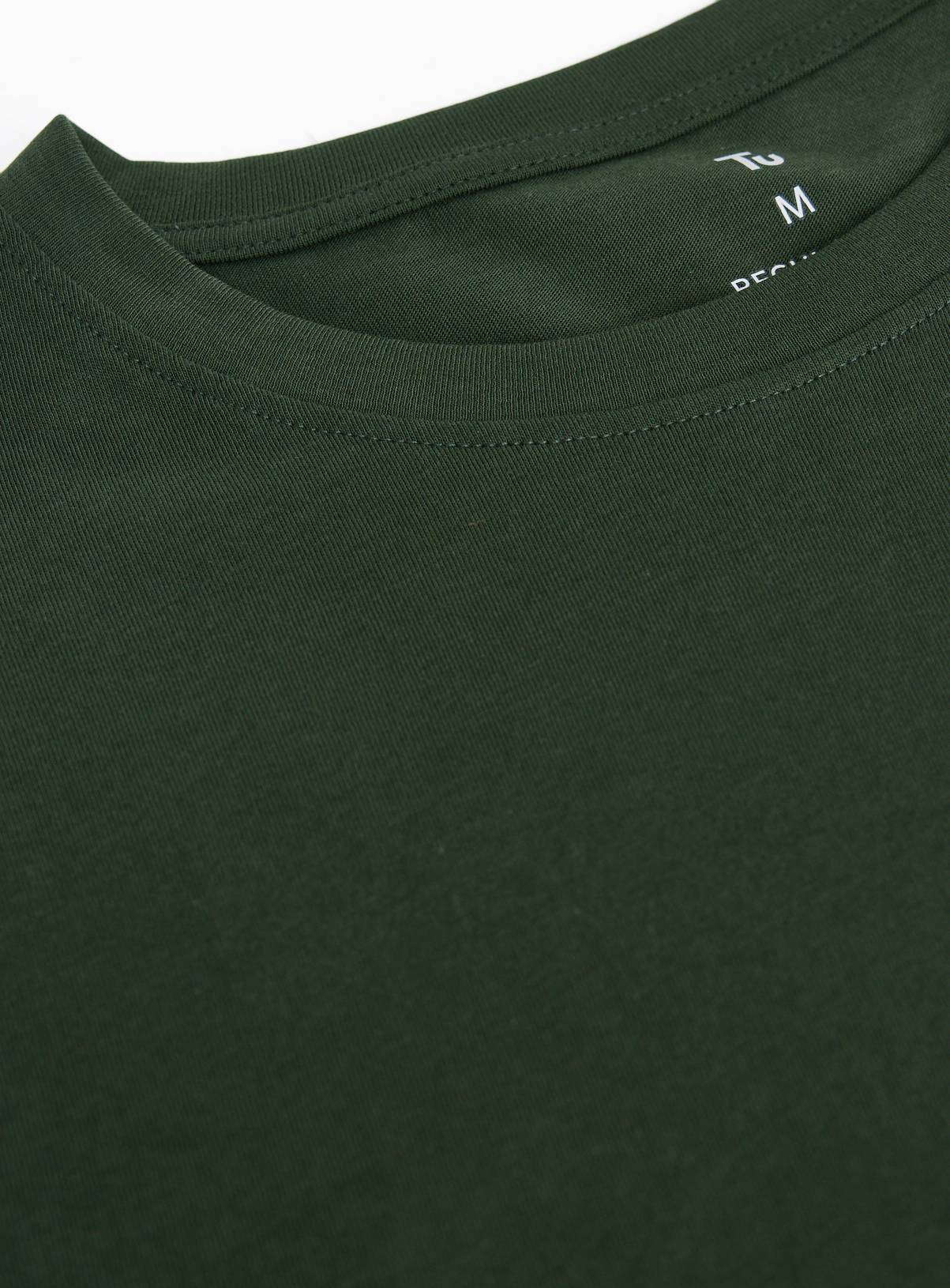Khaki Pure Cotton Regular Fit T-Shirt L - Image 4