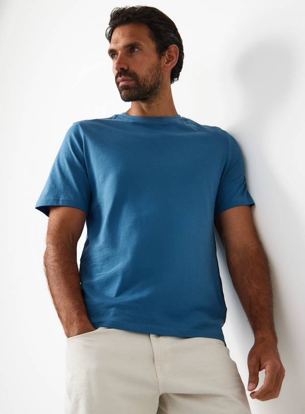 Blue Pure Cotton Regular Fit T-Shirt XXXXL