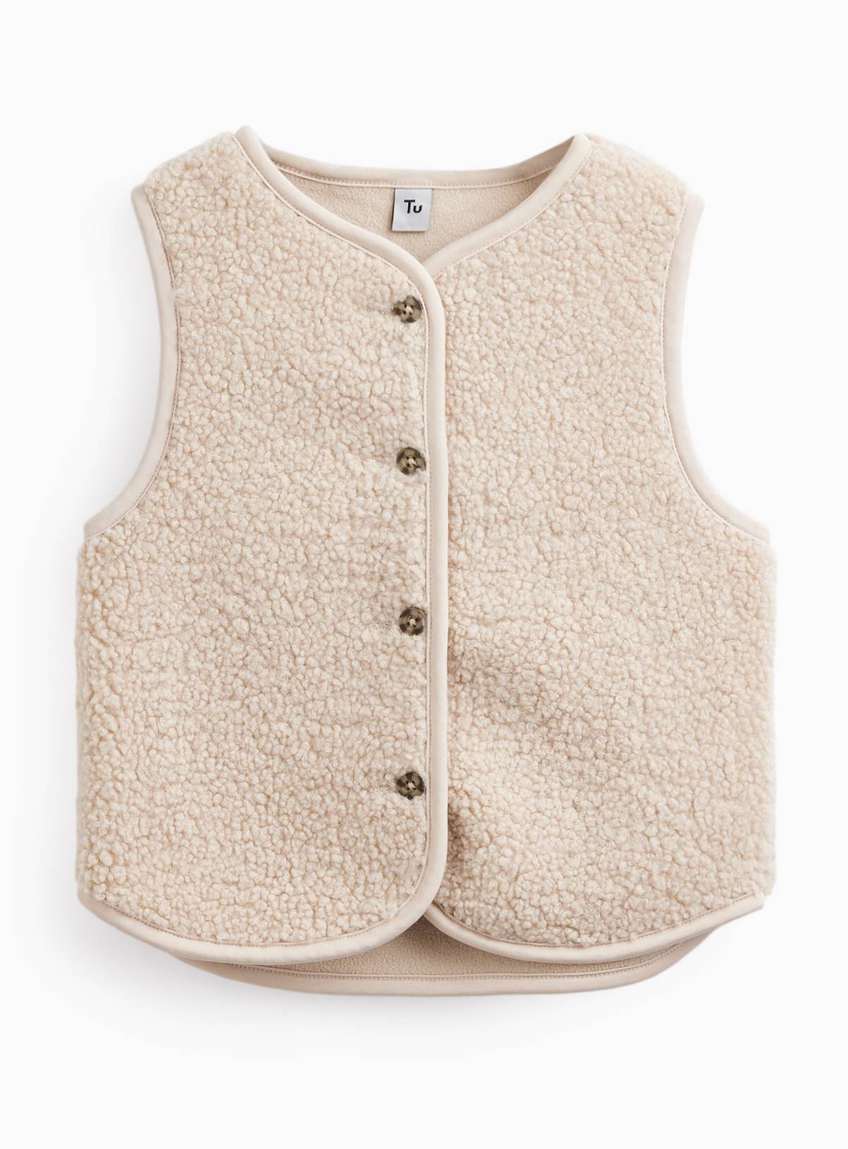 Cream Borg Gilet 6 years - Image 1