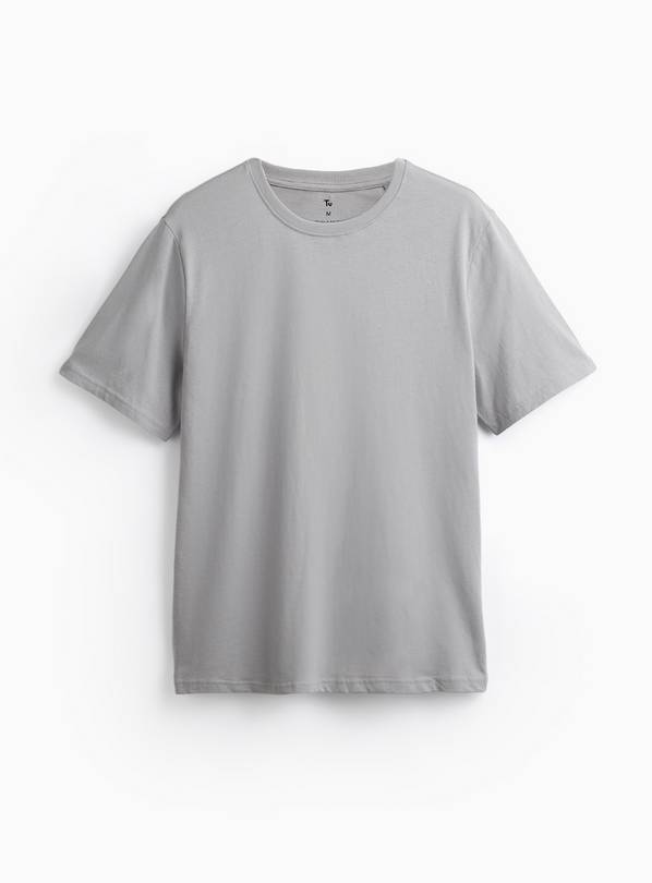 Grey Pure Cotton Regular Fit T-Shirt S