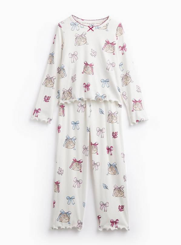 Cream Bow Pastry Pointelle Pyjama Set 5-6 years