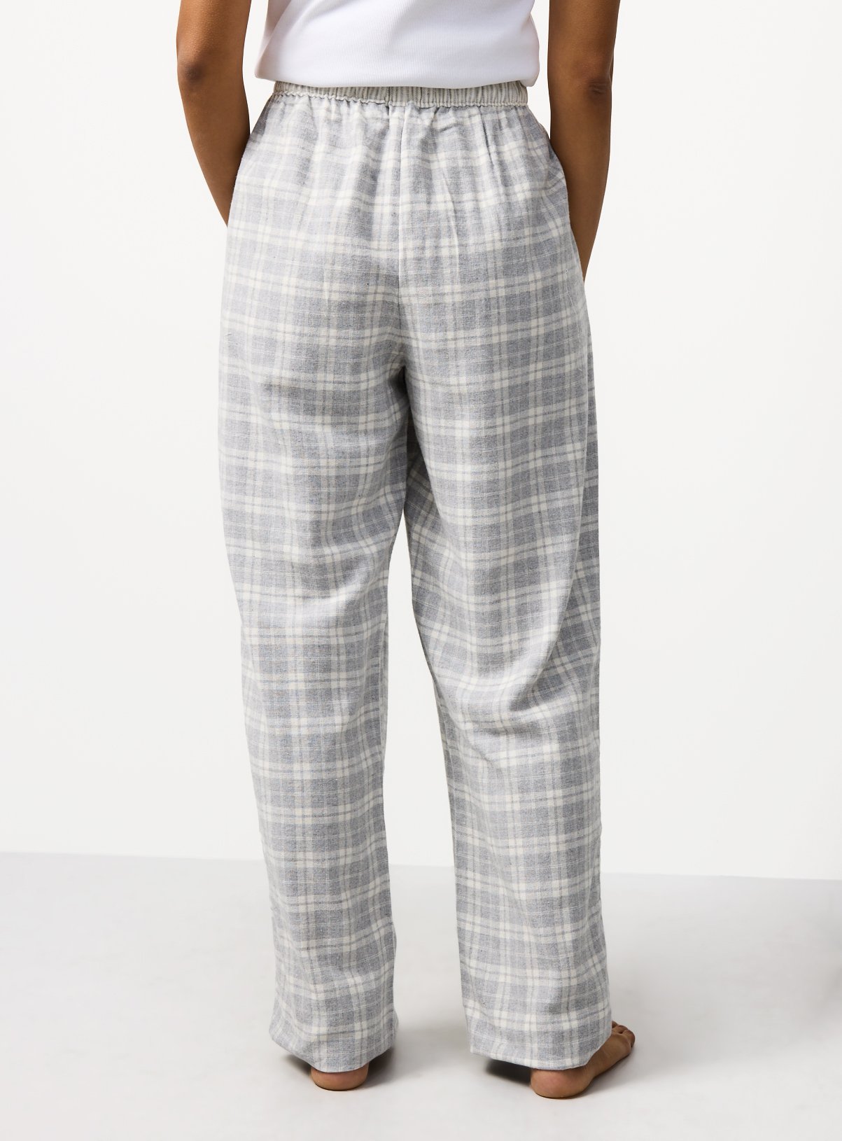 Light Grey Check Pyjama Bottoms S - Image 3 thumbnail
