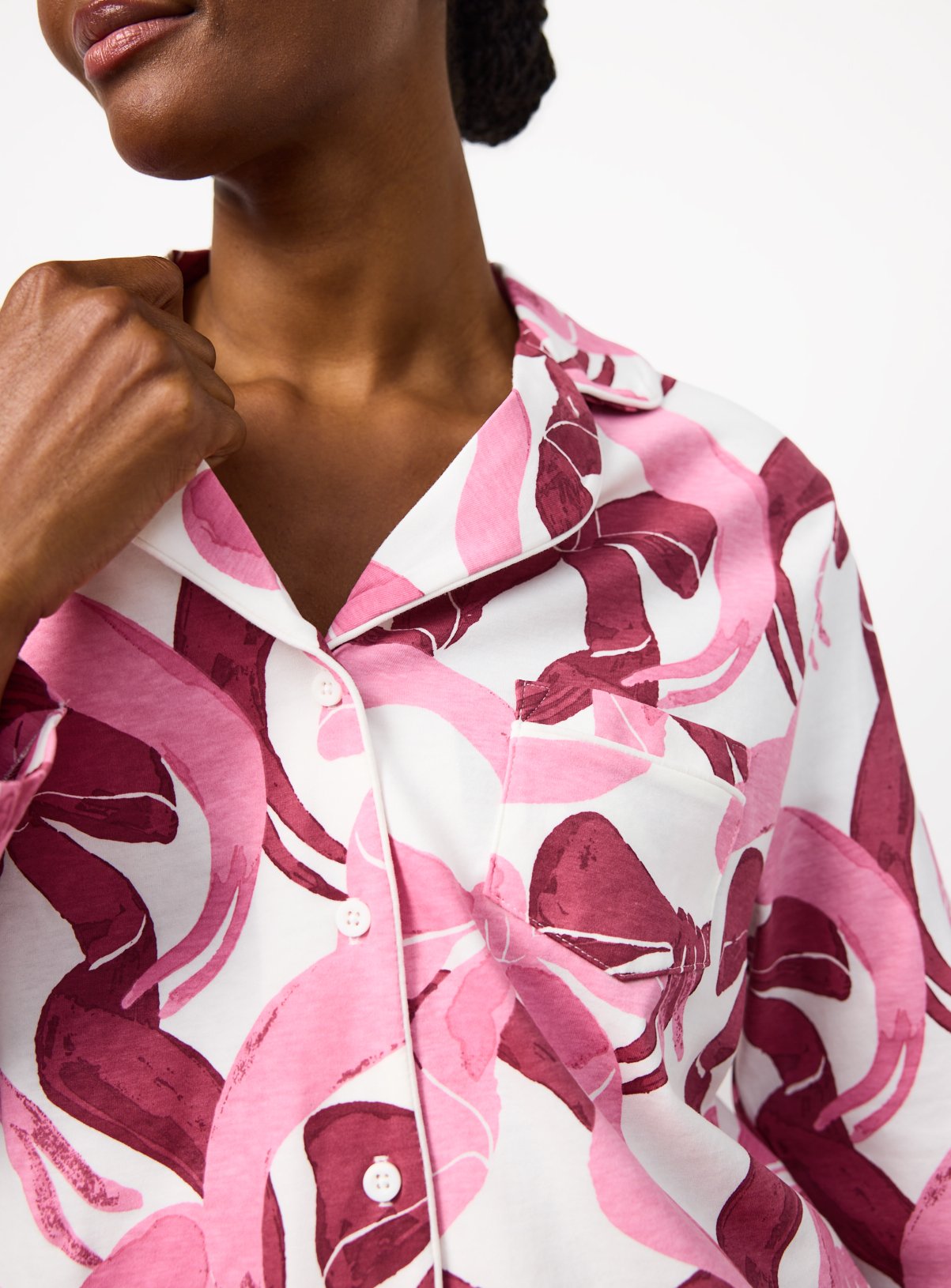 Pink Bow Print Traditional Pyjamas XL - Image 3 thumbnail