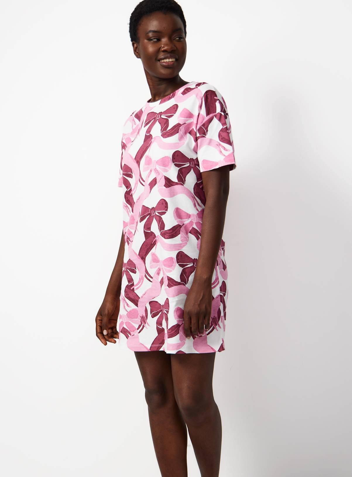 Pink & Red Large Bow Print Sleep Tee  XXL - Image 2