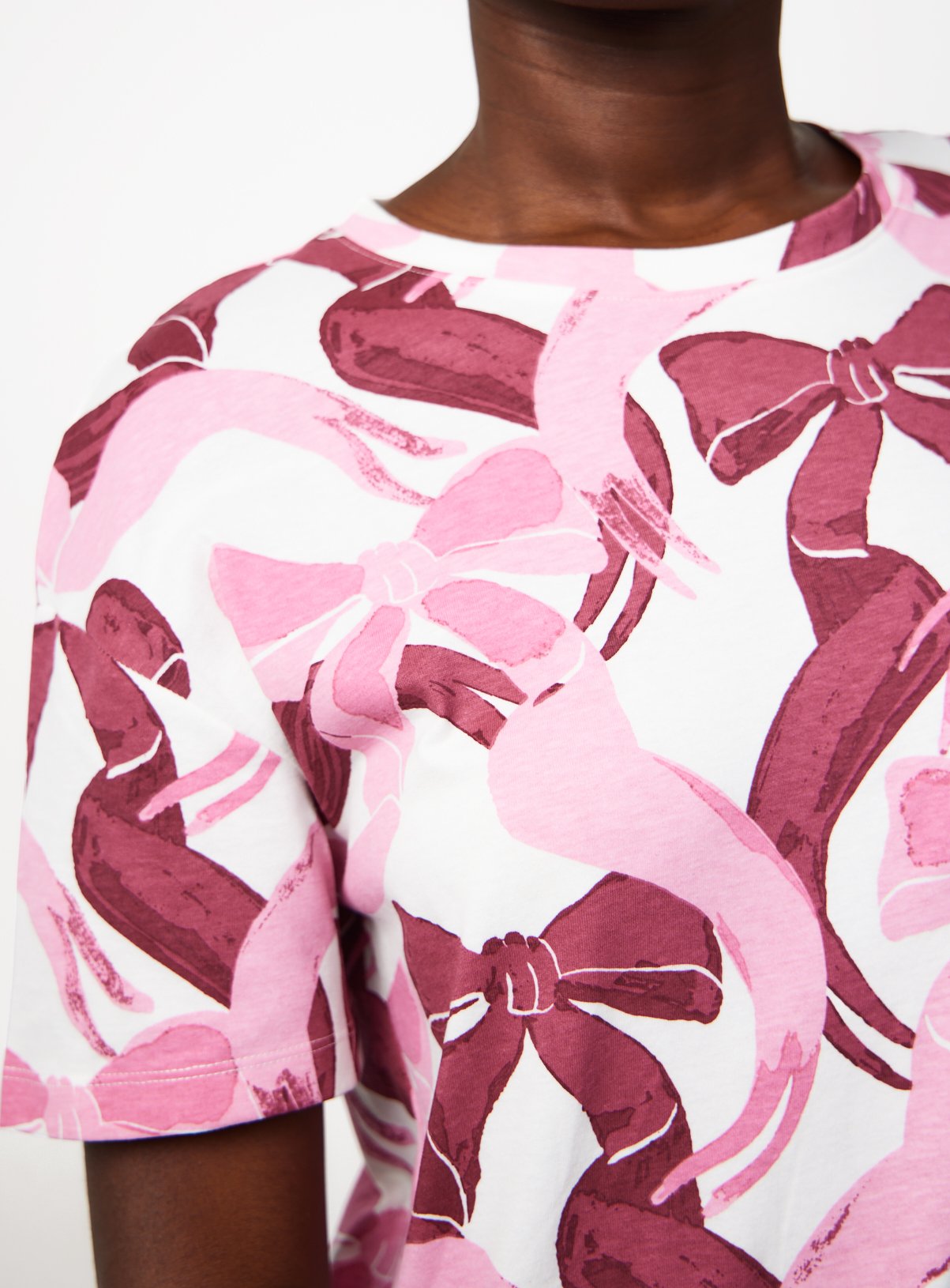 Pink & Red Large Bow Print Sleep Tee  XXL - Image 3 thumbnail