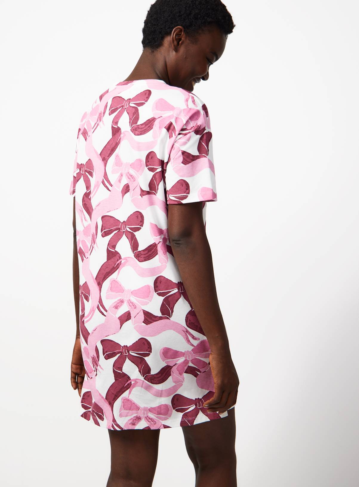 Pink & Red Large Bow Print Sleep Tee  XXL - Image 4