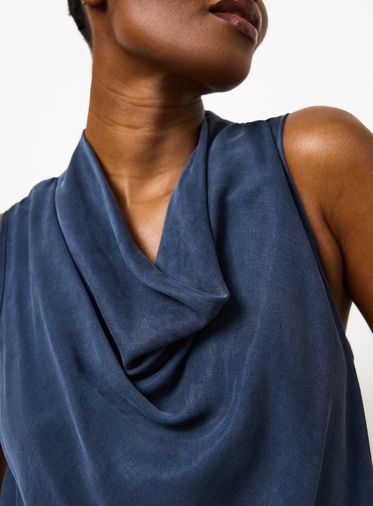 Navy Sleeveless Cowl Neck Top 12 - Image 2 thumbnail