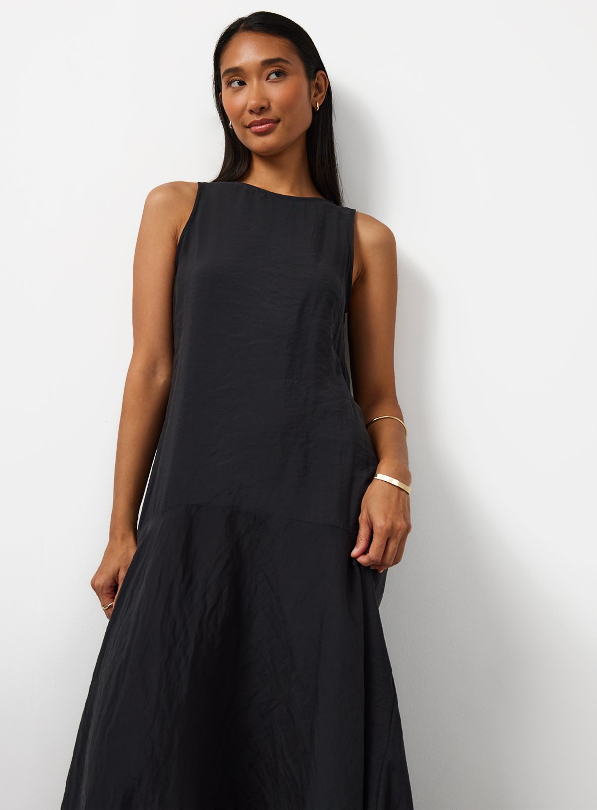 Buy Black Sandwash Sleeveless Midi Dress 10 | Midaxi | Argos