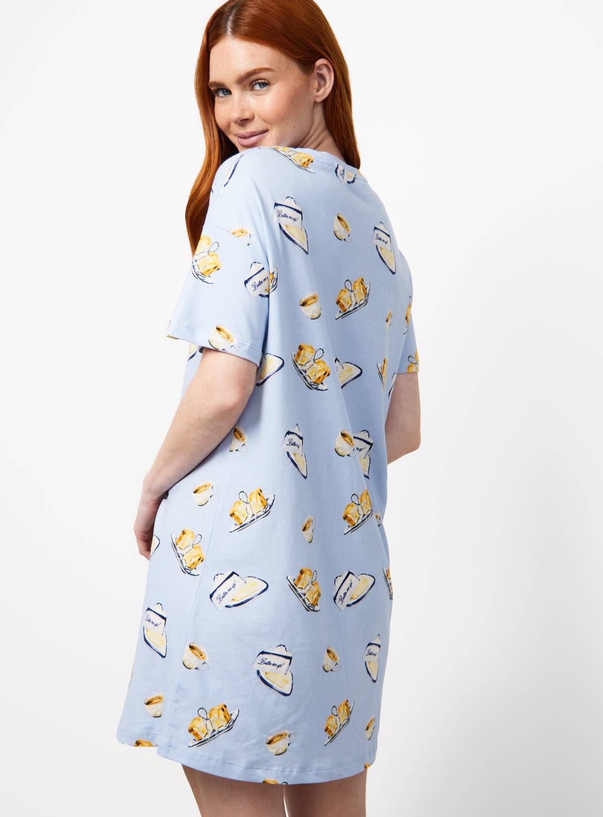 Blue Butter & Toast Print Sleep T-Shirt XXL - Image 4