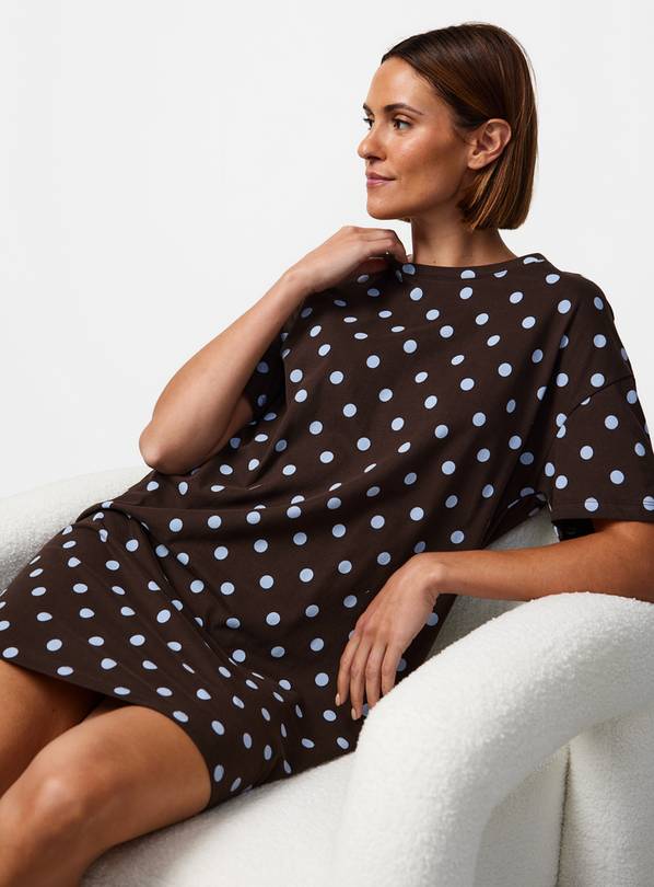 Brown Spot Print Sleep T-Shirt XXL
