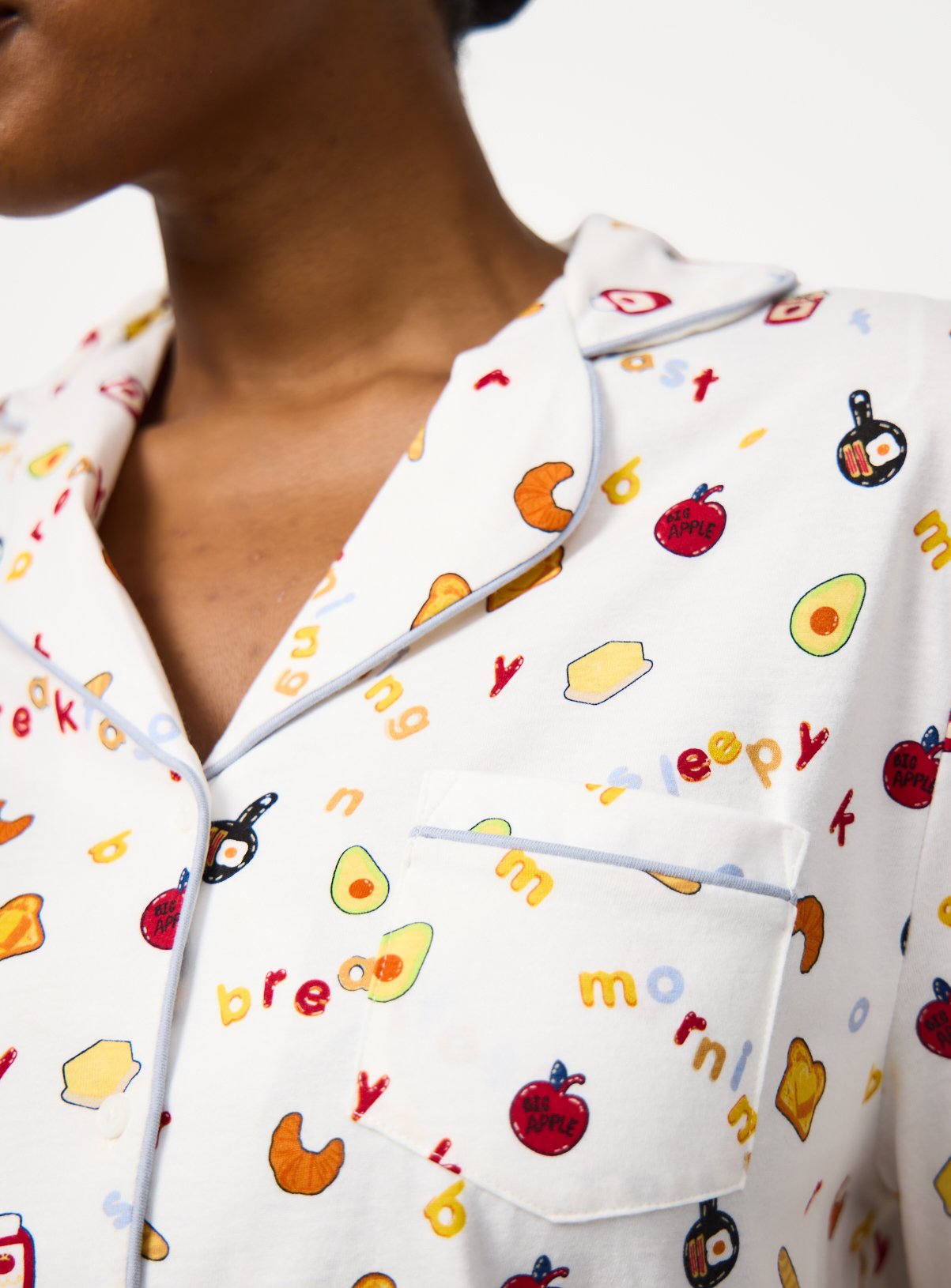 White Breakfast Print Traditional Pyjamas XXL - Image 3 thumbnail