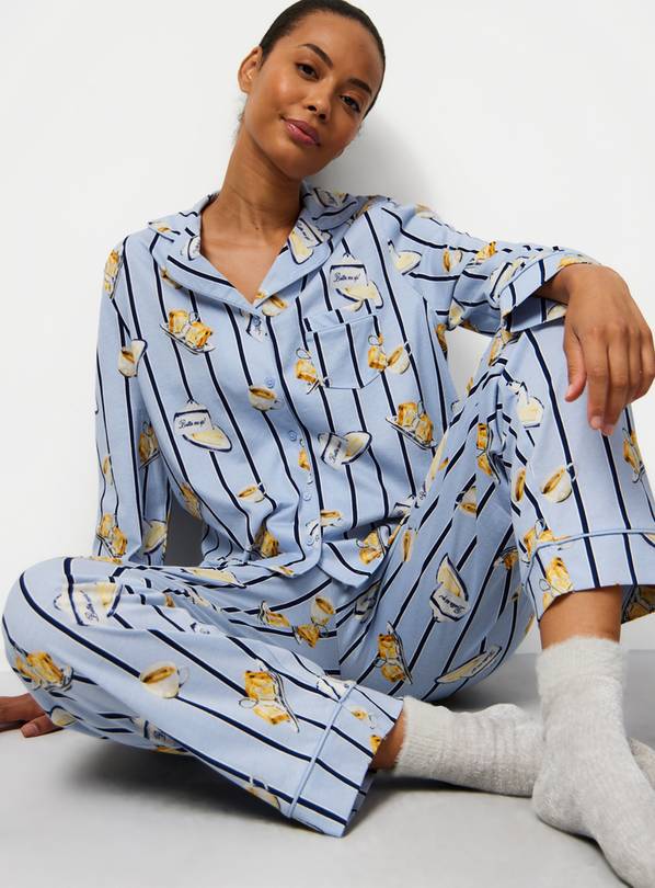 Blue Butter & Toast Traditional Pyjamas S