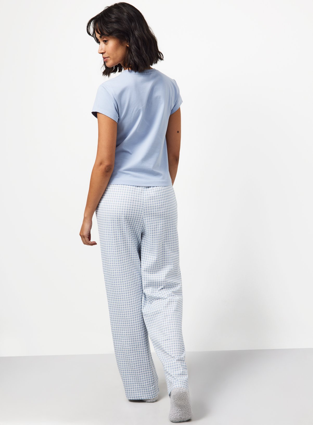 Butter Logo Baby Tee & Gingham Pyjama Bottoms S - Image 4 thumbnail
