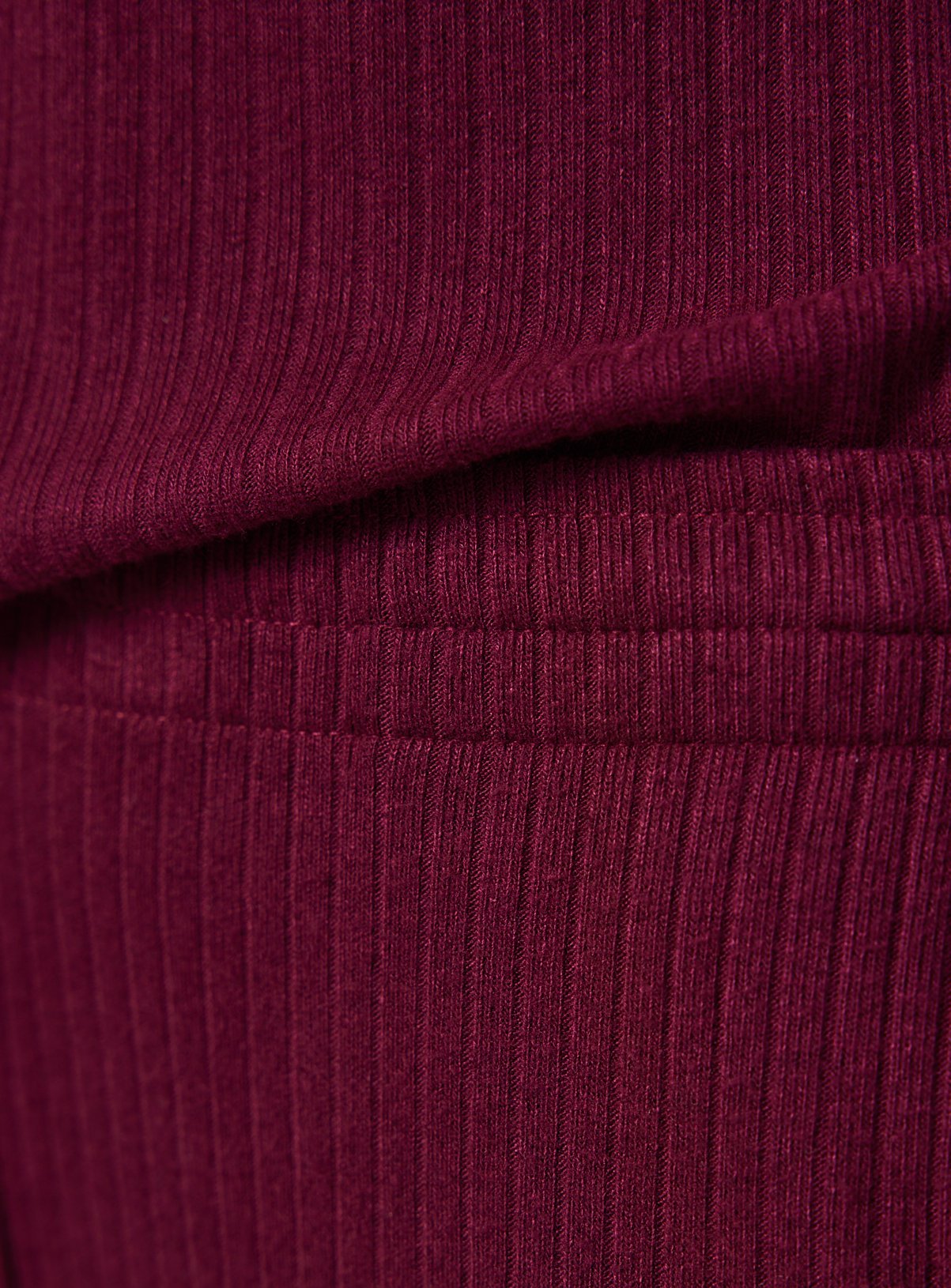Burgundy Ribbed Wide Leg Co-ord  Pyjama Bottoms XL - Image 3 thumbnail