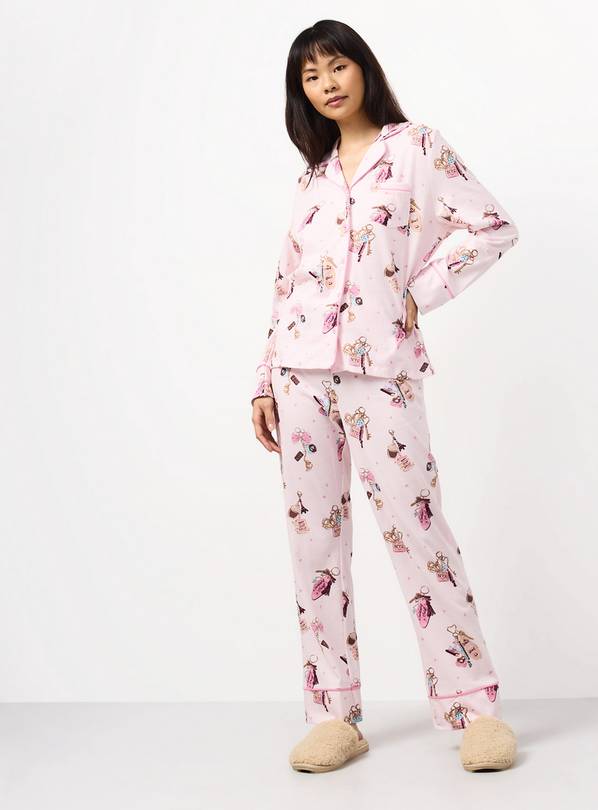 Pink Charm Print Traditional Pyjamas XL
