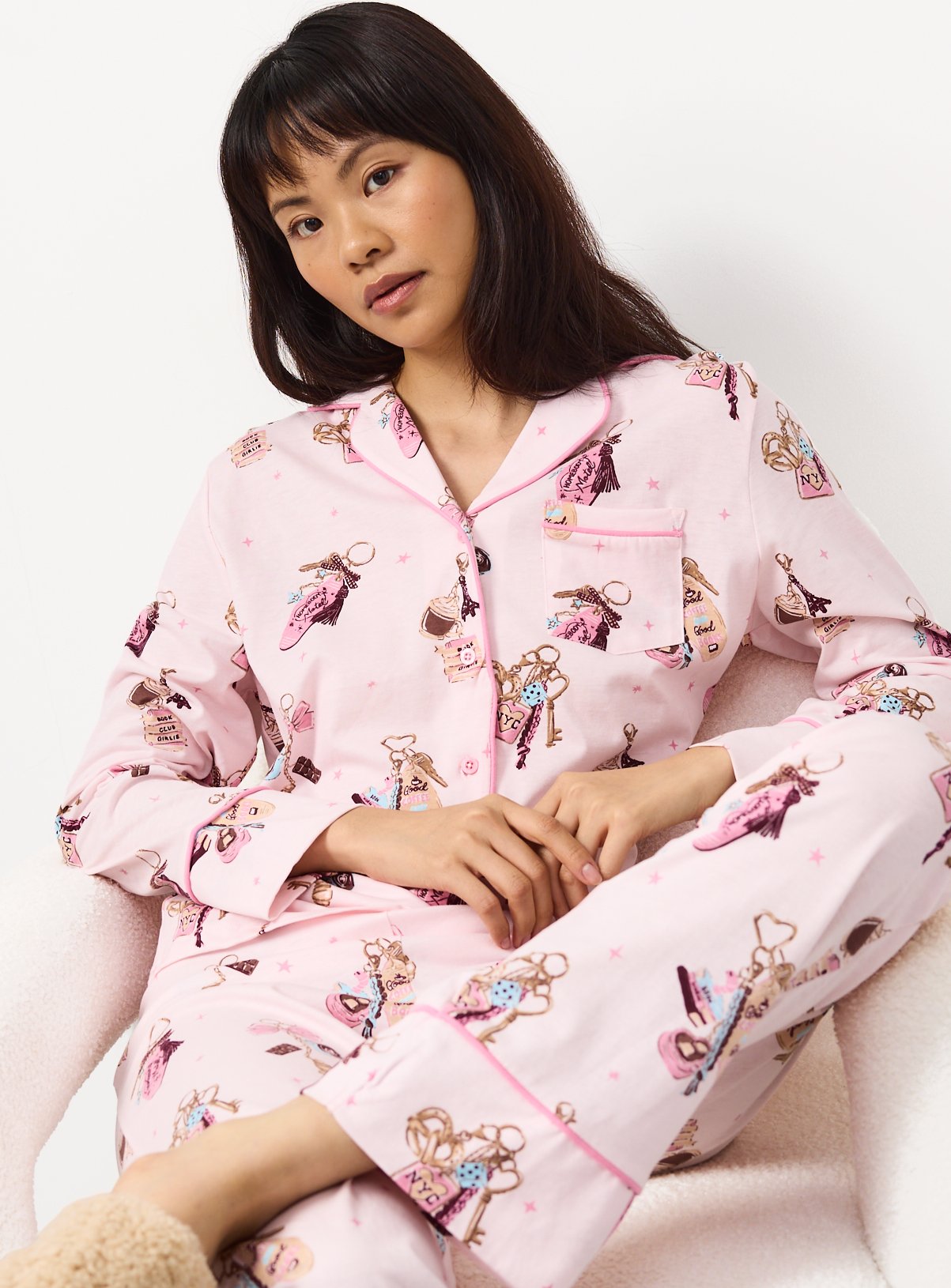 Pink Charm Print Traditional Pyjamas XL - Image 2 thumbnail