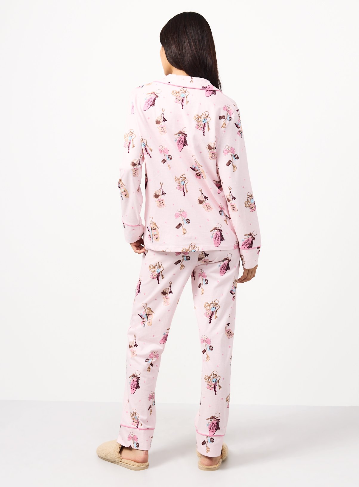 Pink Charm Print Traditional Pyjamas XL - Image 3 thumbnail