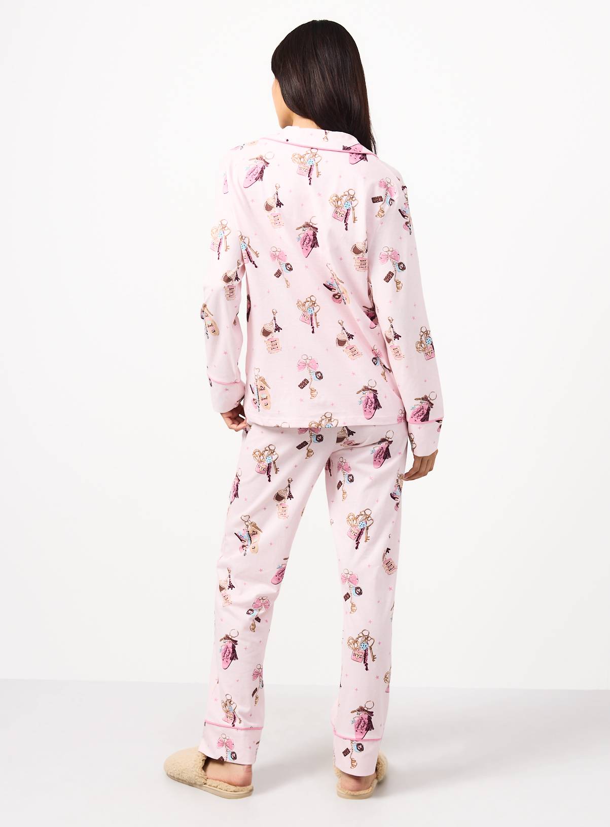 Pink Charm Print Traditional Pyjamas XL - Image 3
