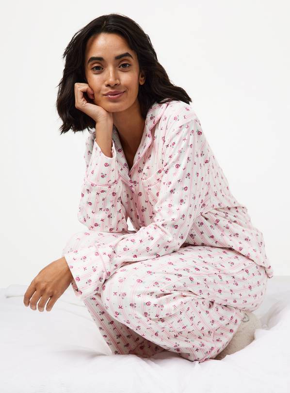 Cream Traditional Floral Stripe Pyjamas XXL