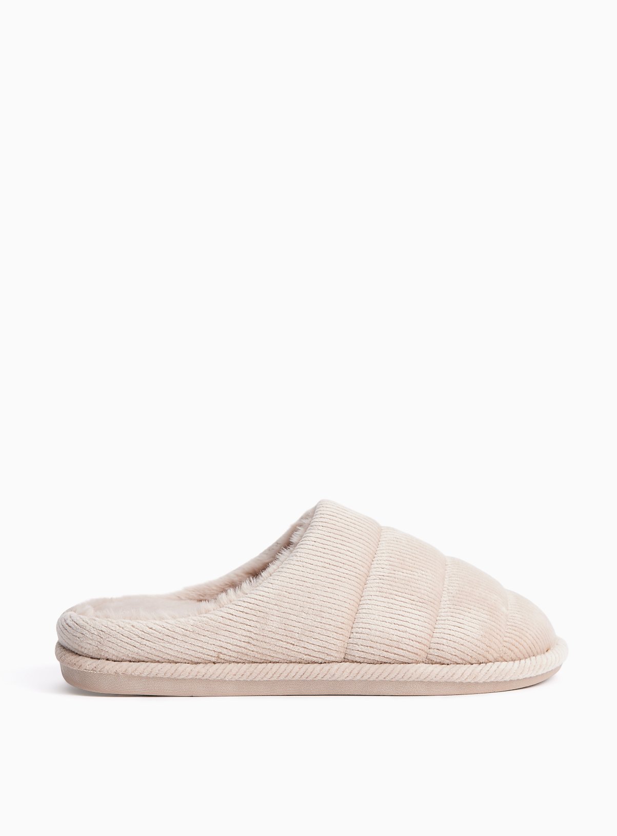 Stone Rib Velour Mule Slippers L - Image 2 thumbnail