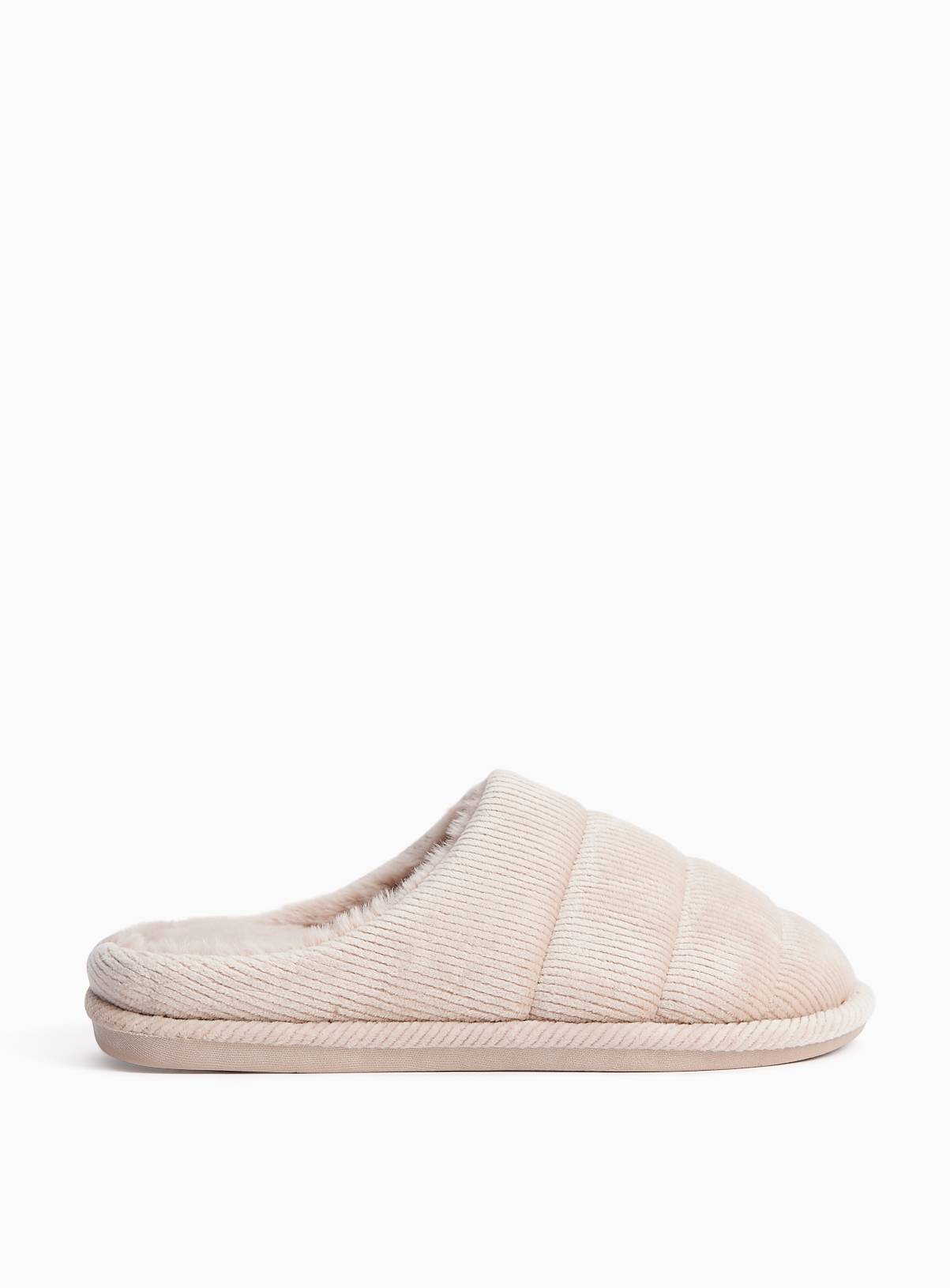 Stone Rib Velour Mule Slippers L - Image 2
