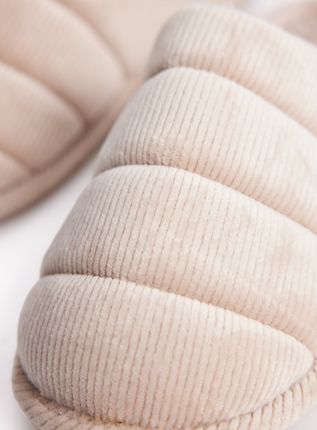 Stone Rib Velour Mule Slippers L - Image 3 thumbnail