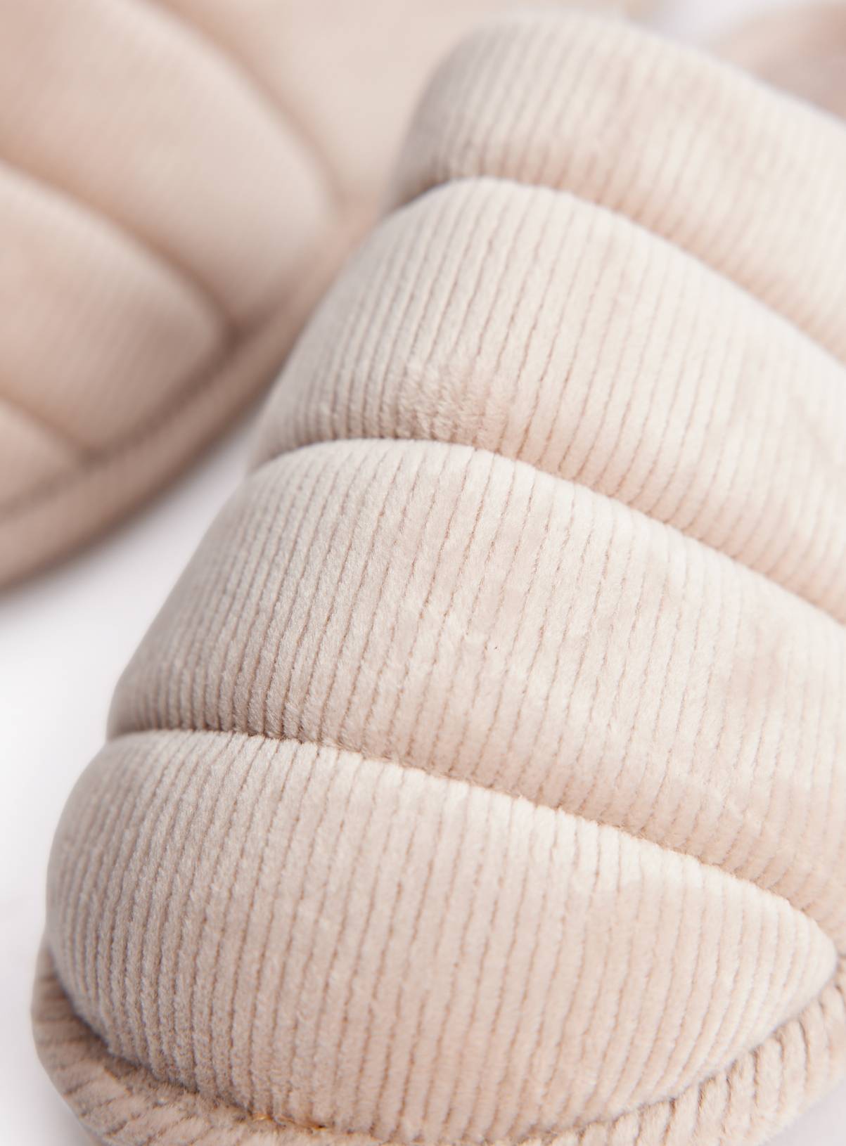 Stone Rib Velour Mule Slippers L - Image 3