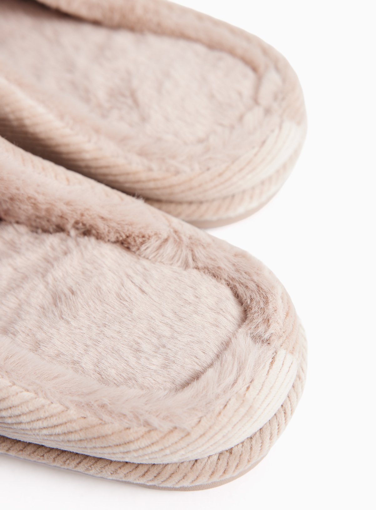 Stone Rib Velour Mule Slippers L - Image 4 thumbnail