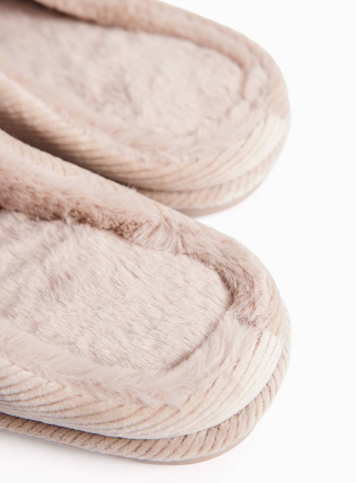 Stone Rib Velour Mule Slippers L - Image 4