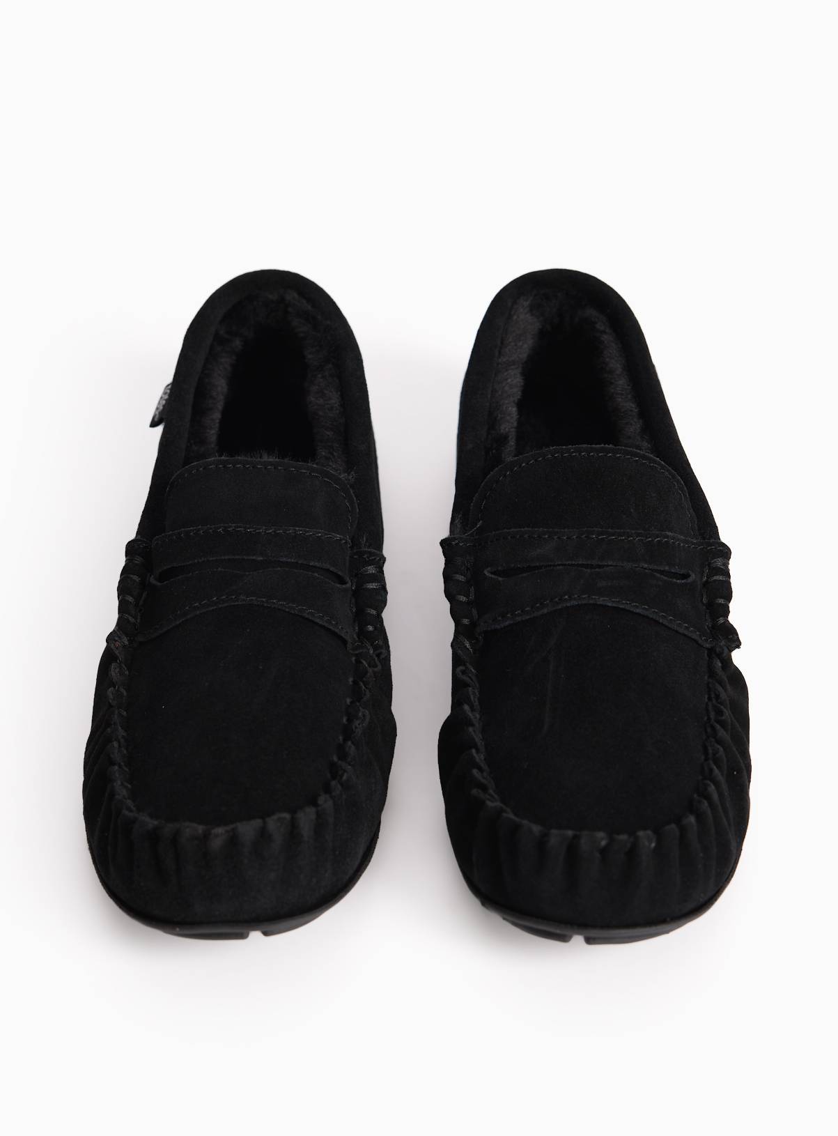 TOTES Black Suede Moccasin Slippers 7 - Image 1