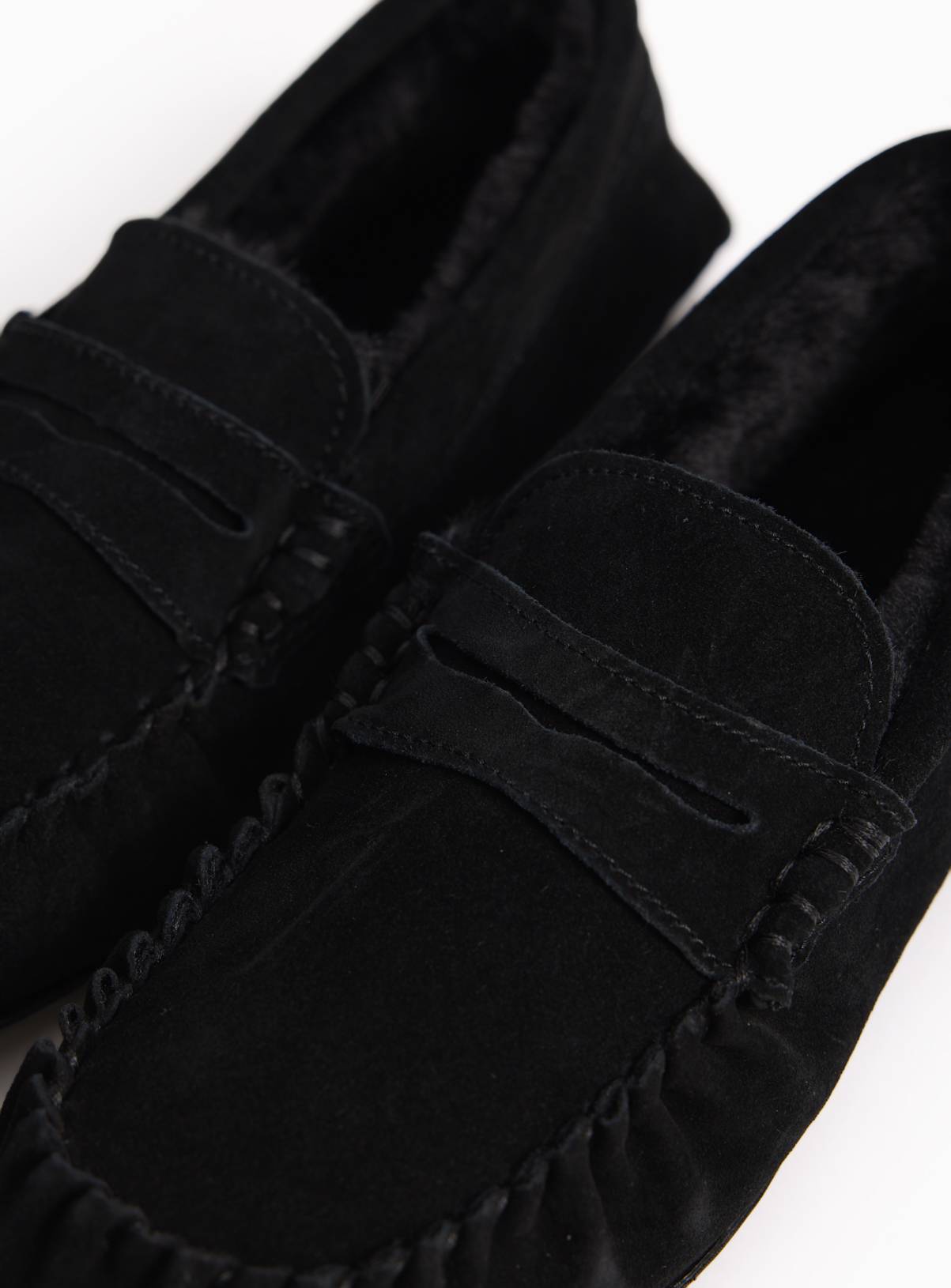 TOTES Black Suede Moccasin Slippers 7 - Image 3