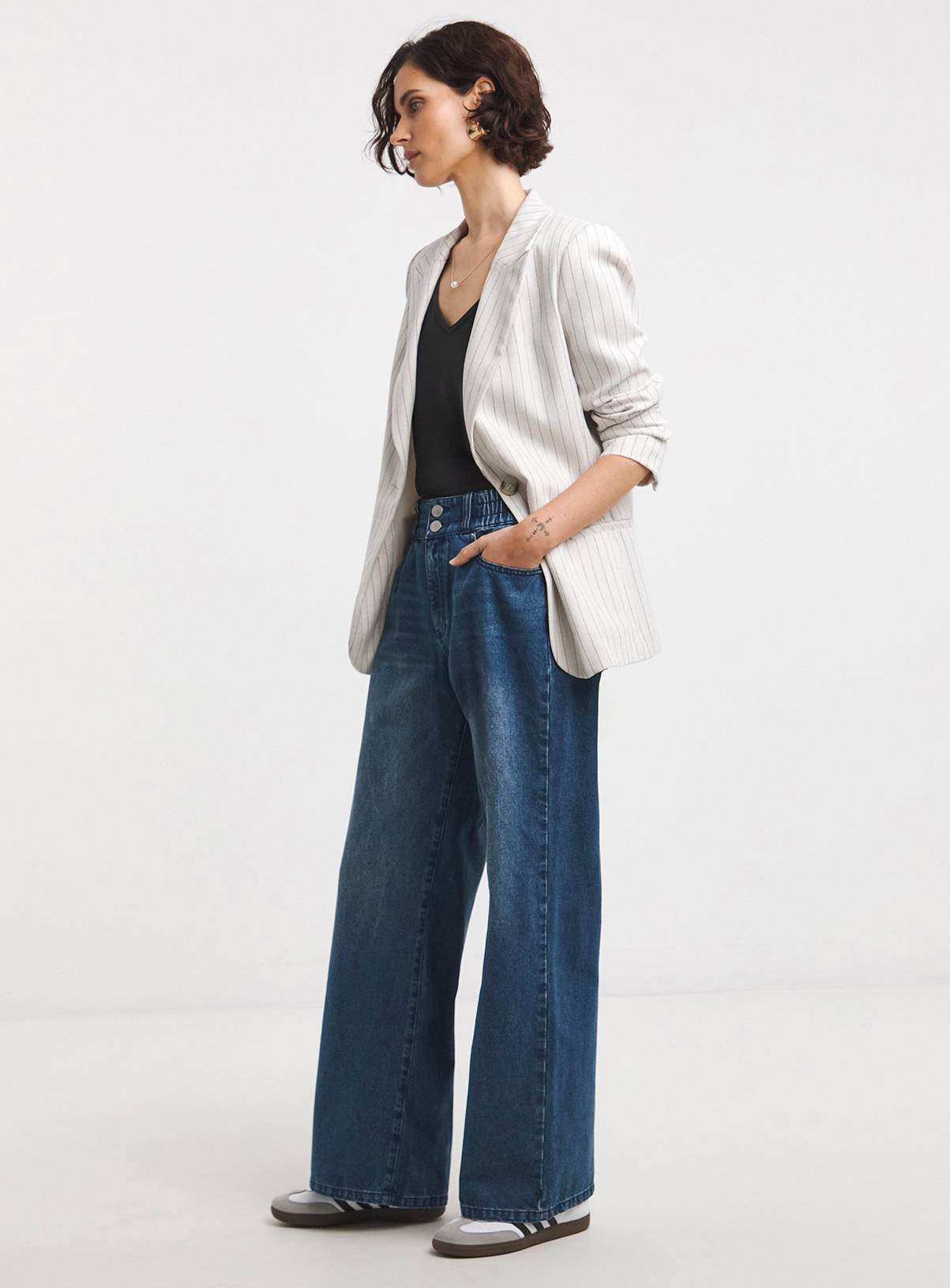 JD WILLIAMS Elasticated Waist Wide Leg Jean 20 - Image 3