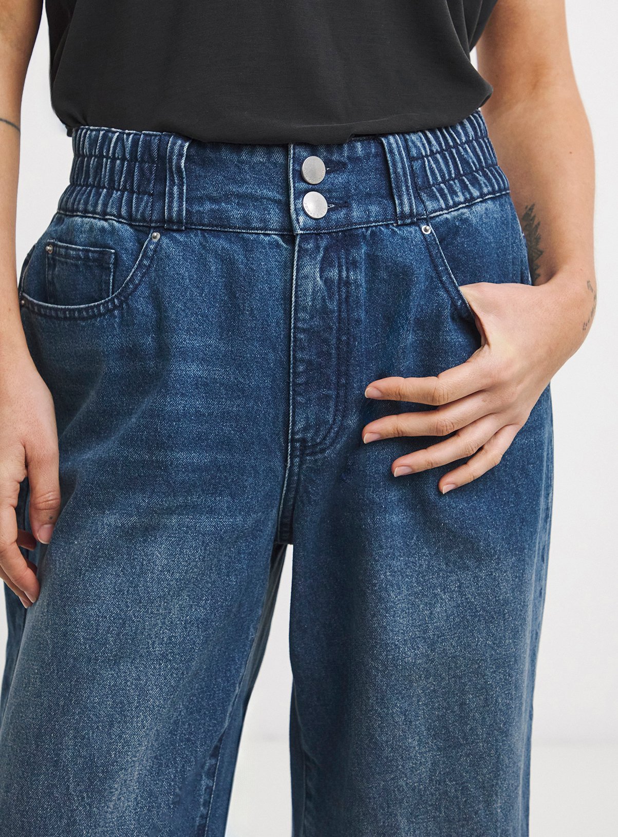 JD WILLIAMS Elasticated Waist Wide Leg Jean 20 - Image 4 thumbnail
