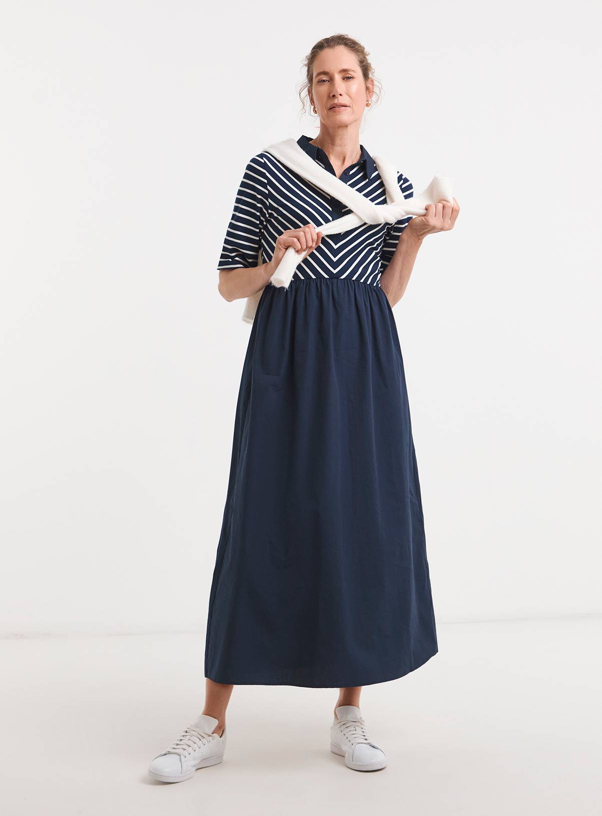 JD WILLIAMS Stripe Rib 2 In 1 Dress 14 - Image 1