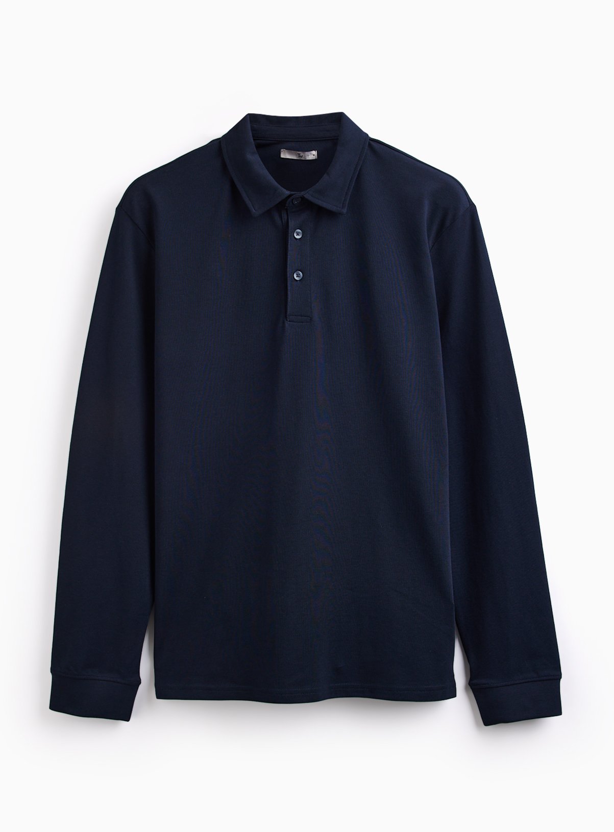 Navy Pique Long Sleeve Polo Shirt XL - Image 3 thumbnail