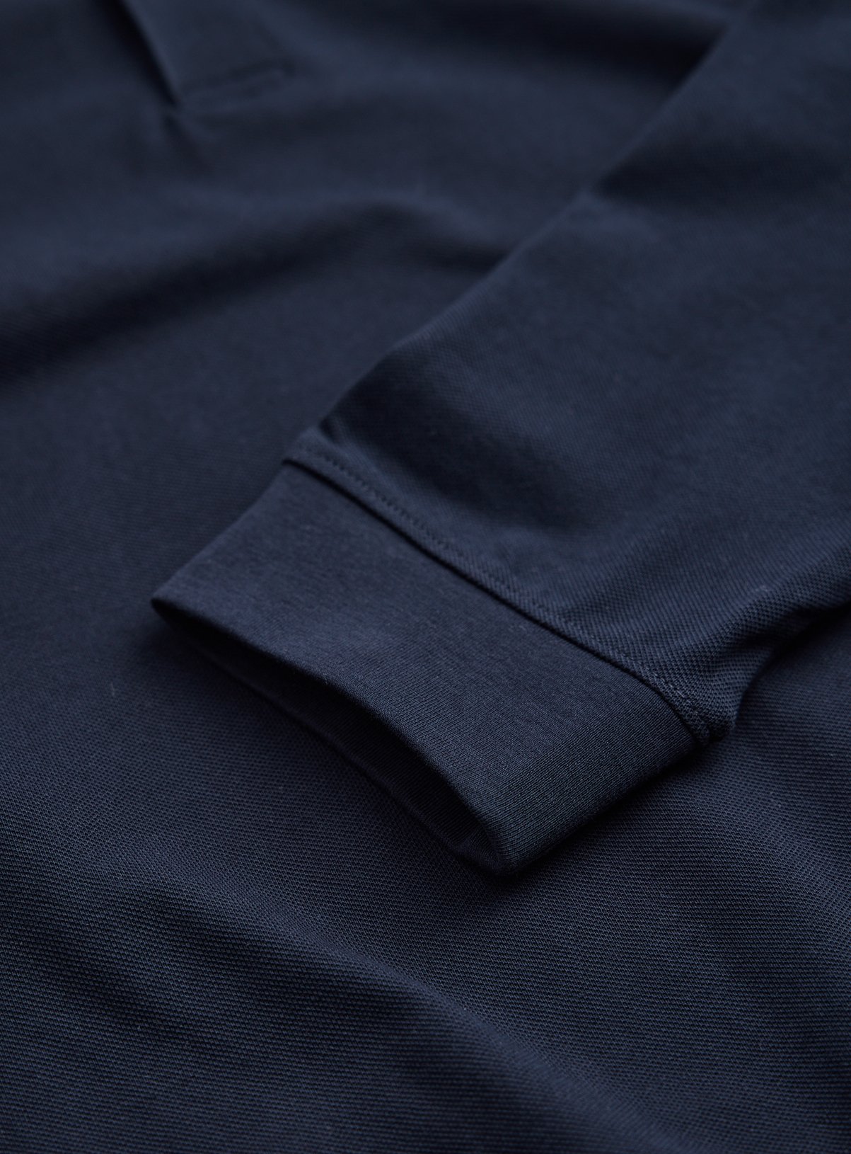 Navy Pique Long Sleeve Polo Shirt XL - Image 4 thumbnail