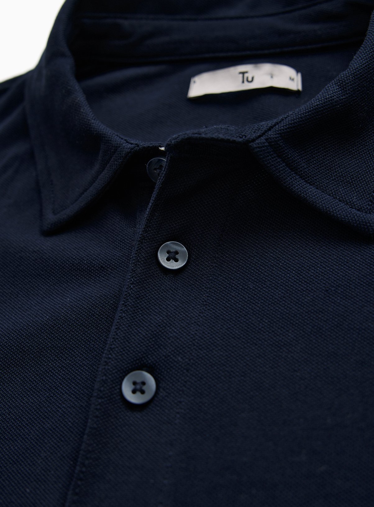 Navy Pique Long Sleeve Polo Shirt XL - Image 5 thumbnail