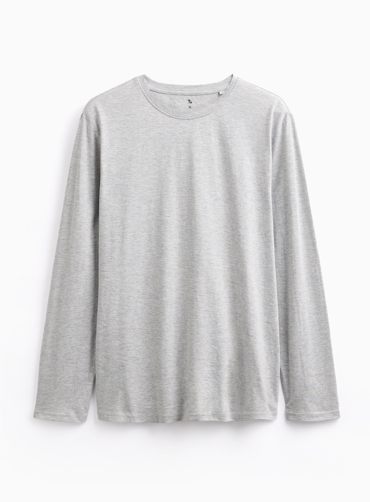 Grey Long Sleeve Regular Fit T-Shirt XL - Image 1 thumbnail
