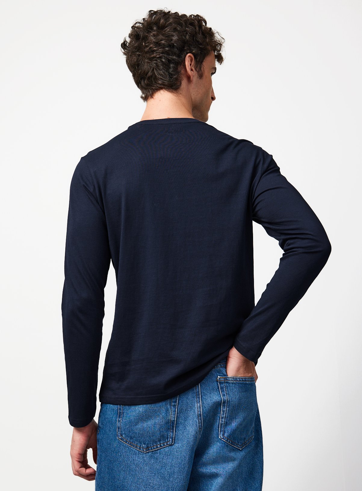 Navy Regular Fit Long Sleeve T-Shirt XXXXL - Image 5 thumbnail