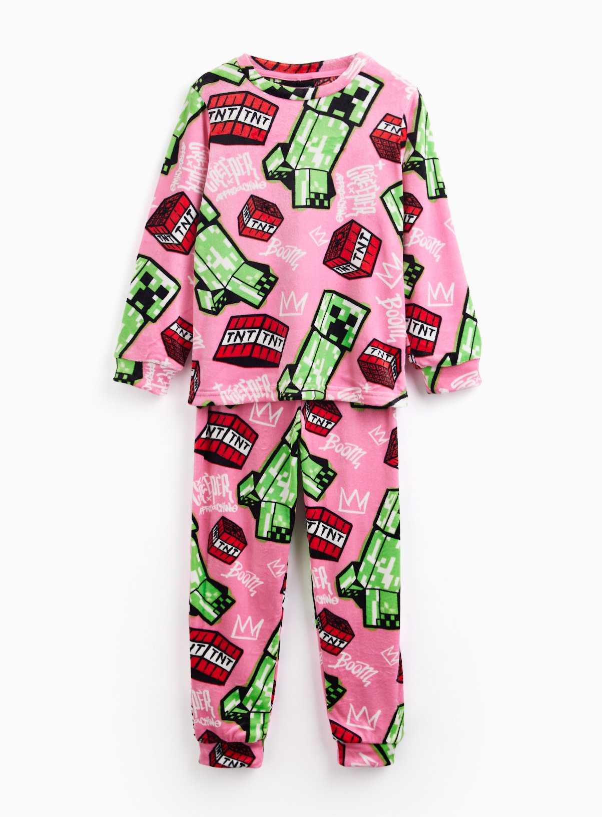 Pink Pink Minecraft Print Slinky Pyjamas – Minecraft by Sainsbury’s