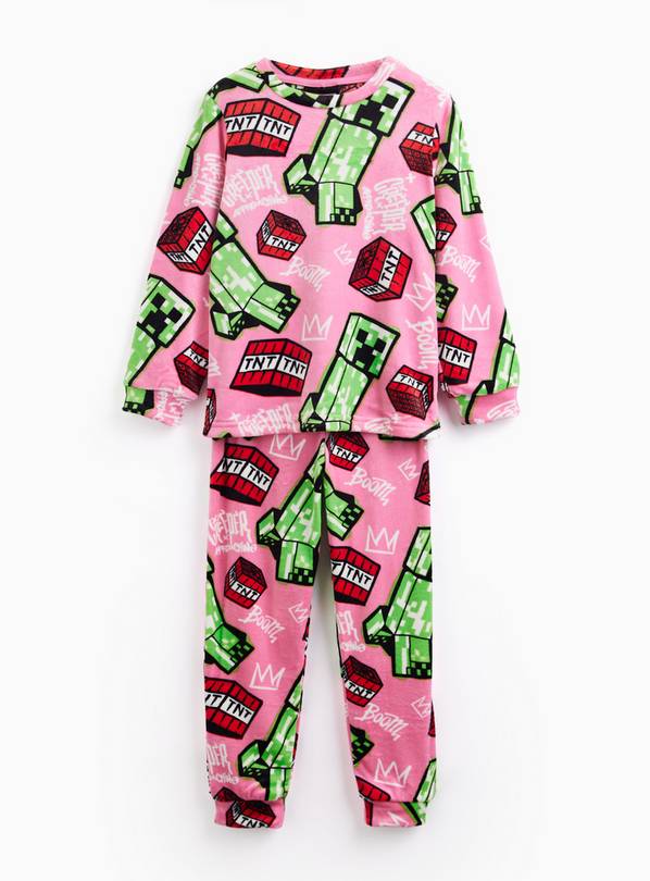 Pink Minecraft Print Slinky Pyjamas 5-6 years