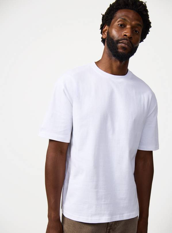 White Relaxed Fit Dry Handle T-Shirt L