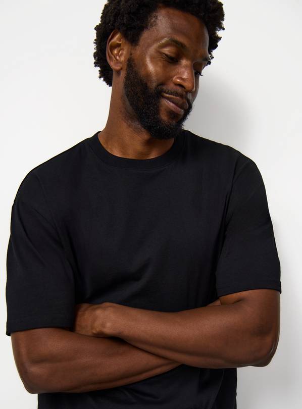 Black Relaxed Fit Dry Handle T-Shirt L