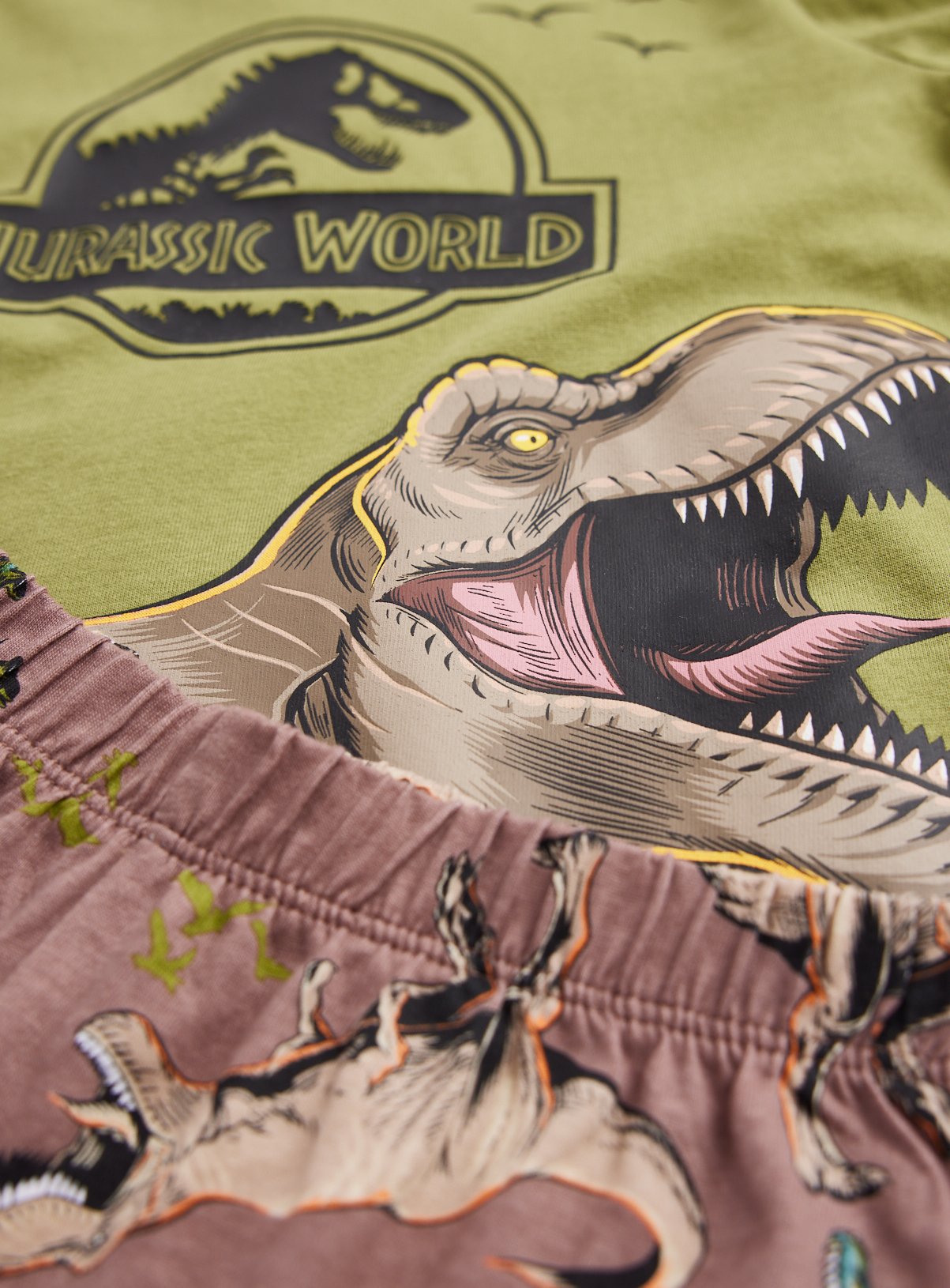 Khaki Jurassic World Pyjama Set 10-11 years - Image 2 thumbnail