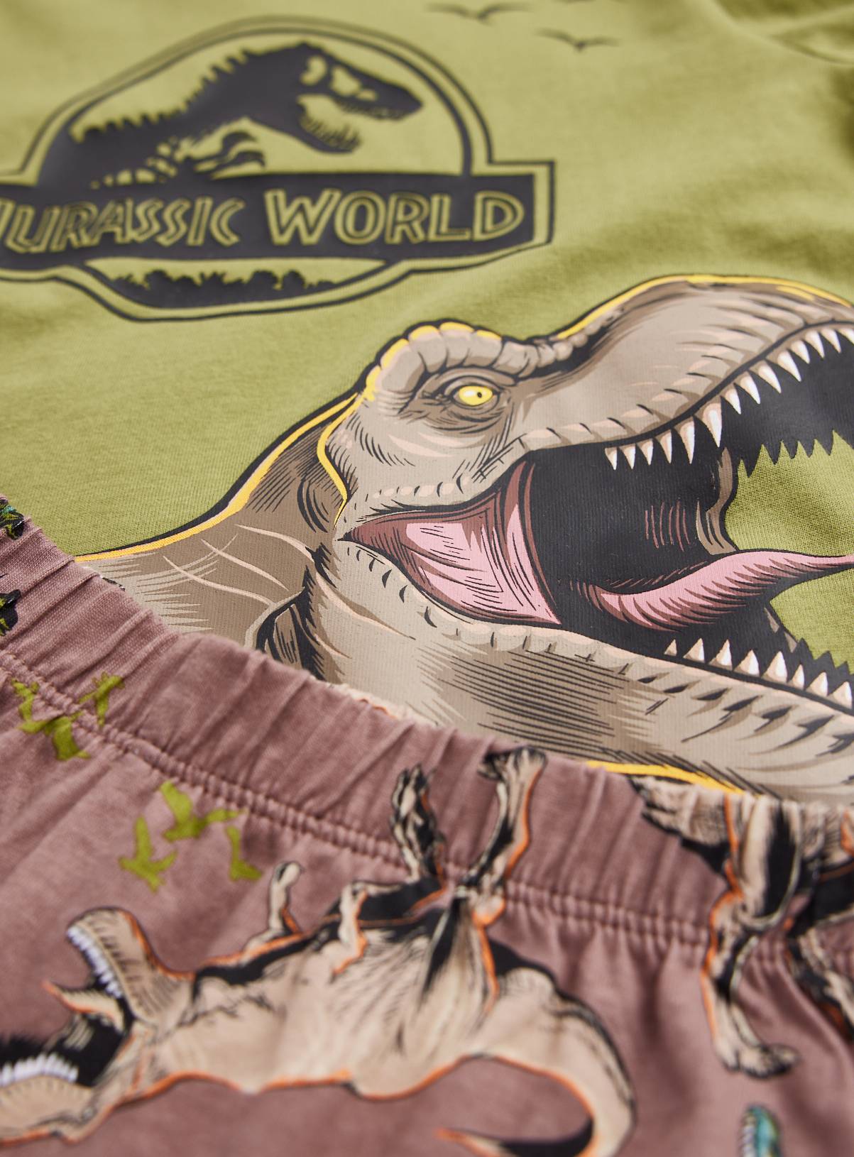 Khaki Jurassic World Pyjama Set 10-11 years - Image 2