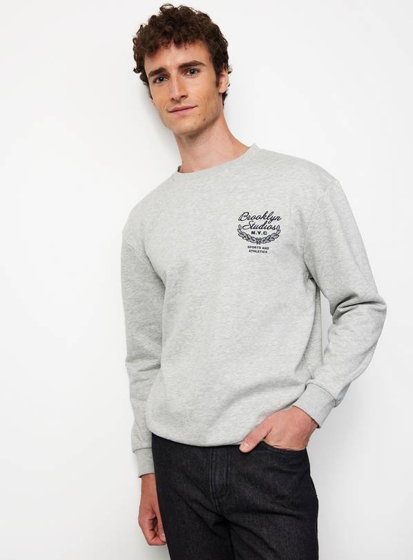 Grey Brooklyn Graphic Sweatshirt  M